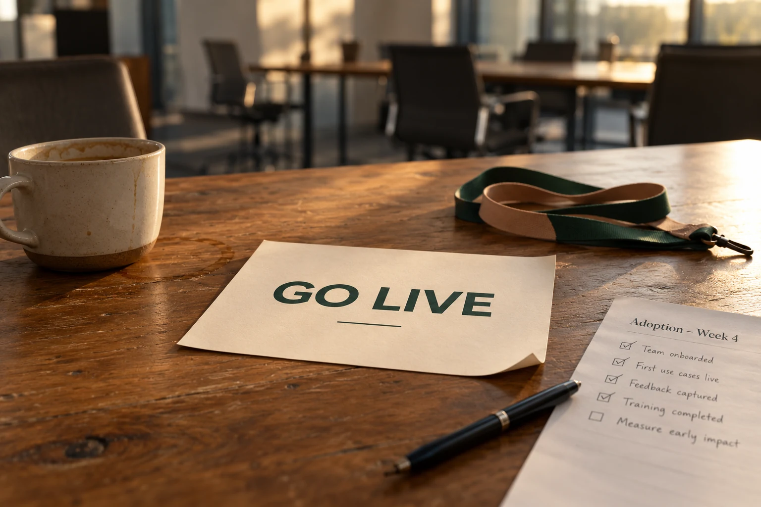A restrained go-live message marking a change milestone
